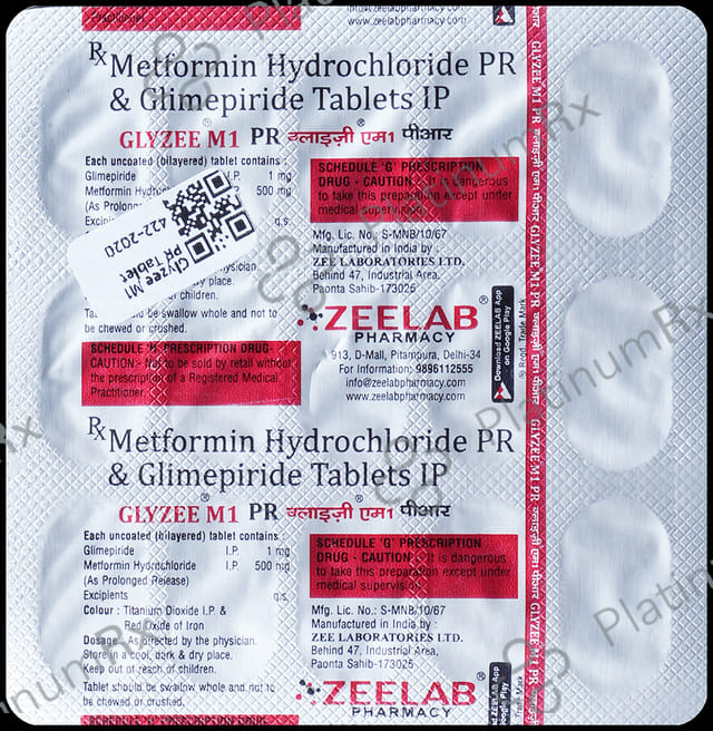 Glyzee M1/500mg Tablet PR 15s