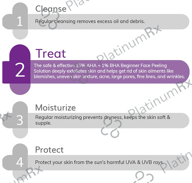 The Derma Co 15% AHA +1% BHA Beginner Face Peeling Solution - For 10 Minute Weekly Exfoliation