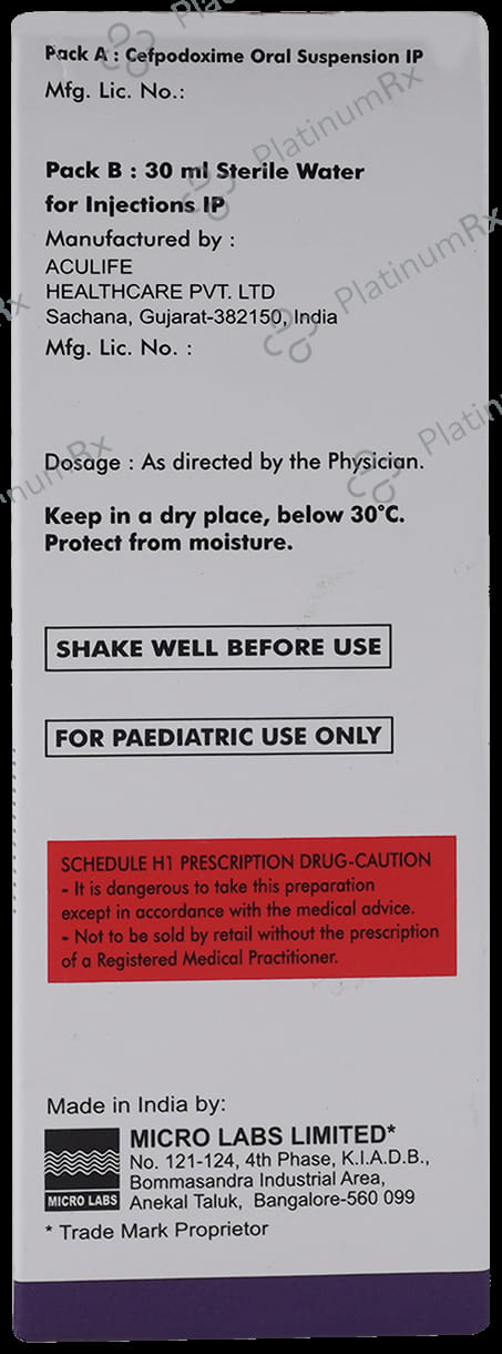 Microcef 50mg Dry Syrup 30ml