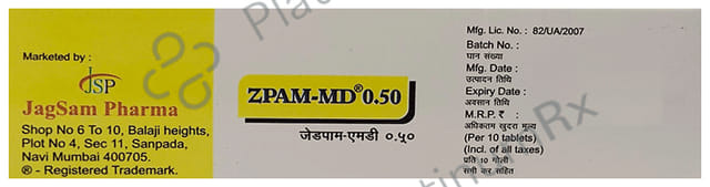 Zpam 0.5mg Tablet MD