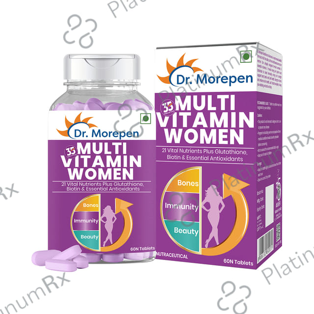 Dr. Morepen Multi Vitamin for Women - With Glutathione, Biotin & Antioxidants for Bones, Immunity & Skin - Tablet