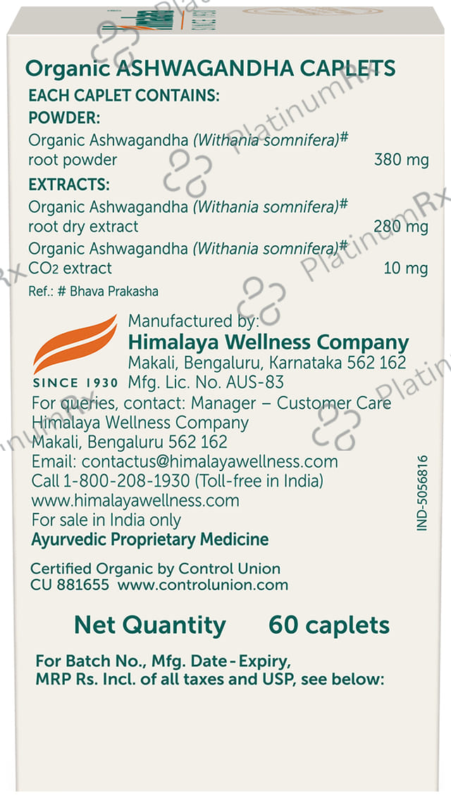 Himalaya Organic Ashwagandha Caplet 60s