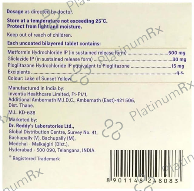 Reclimet PG 30/15/500mg Tablet SR 10s