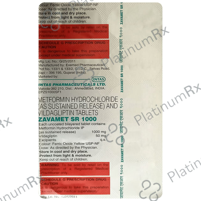 Zavamet SR 1000/50mg Tablet 10s