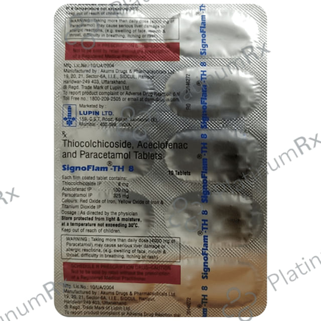Signoflam TH 8mg/100mg/325mg Tablet