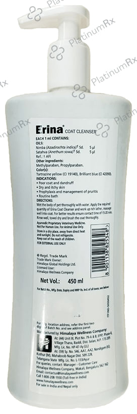 Himalaya Erina Coat Cleanser (For Pets) Minty Fragrance