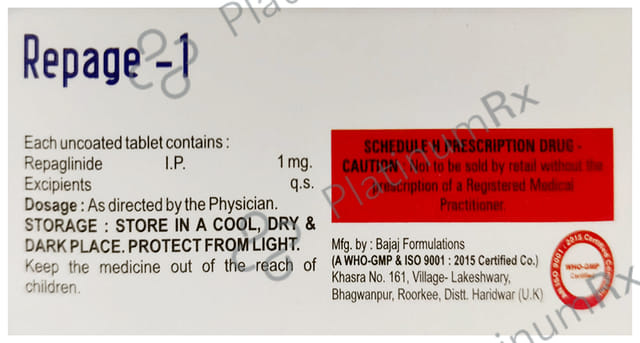 Repage 1mg Tablet