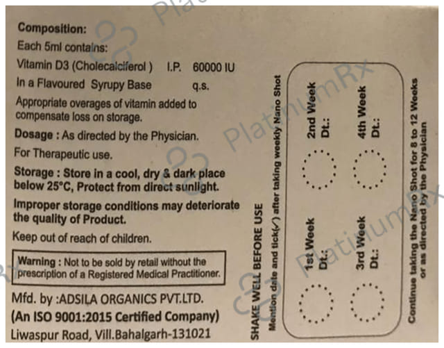 Kureferol 60000IU Nano Shot Raspberry Flavour Sugar Free Solution 5ml