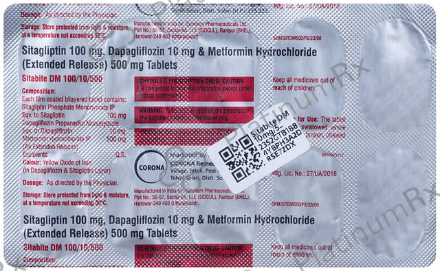 Sitabite DM 10/500/100mg Tablet ER 10s