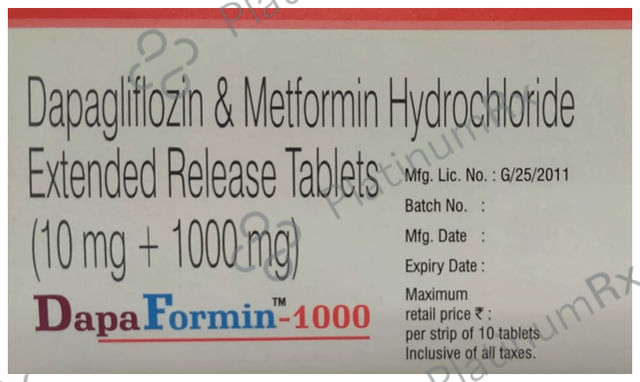 Dapaformin 1000 Tablet ER