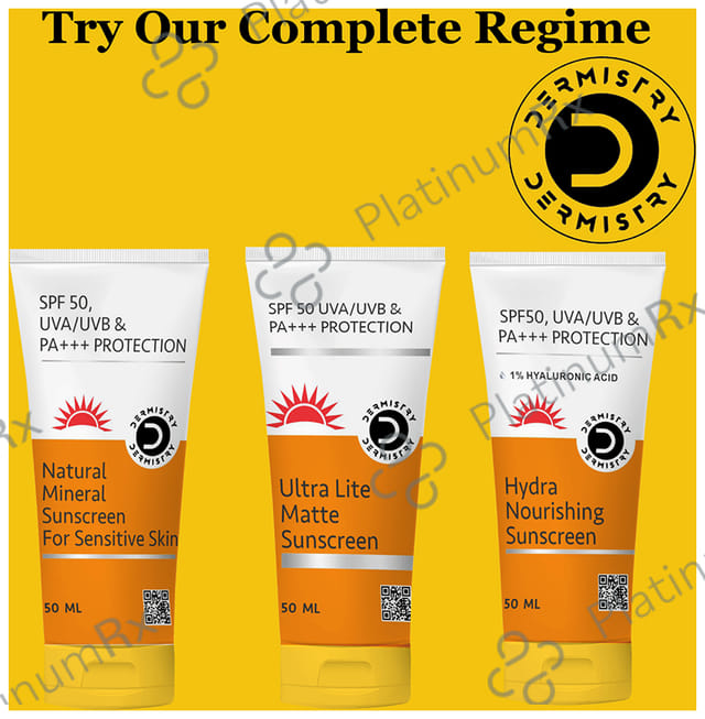 Dermistry Ultra Lite Matte Finish Sunscreen SPF 50 Cream 50ml
