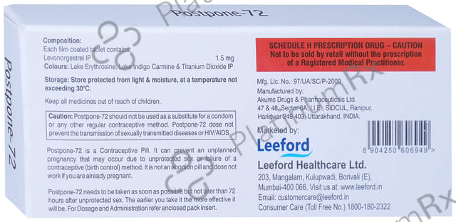 Postpone 72 Tablet