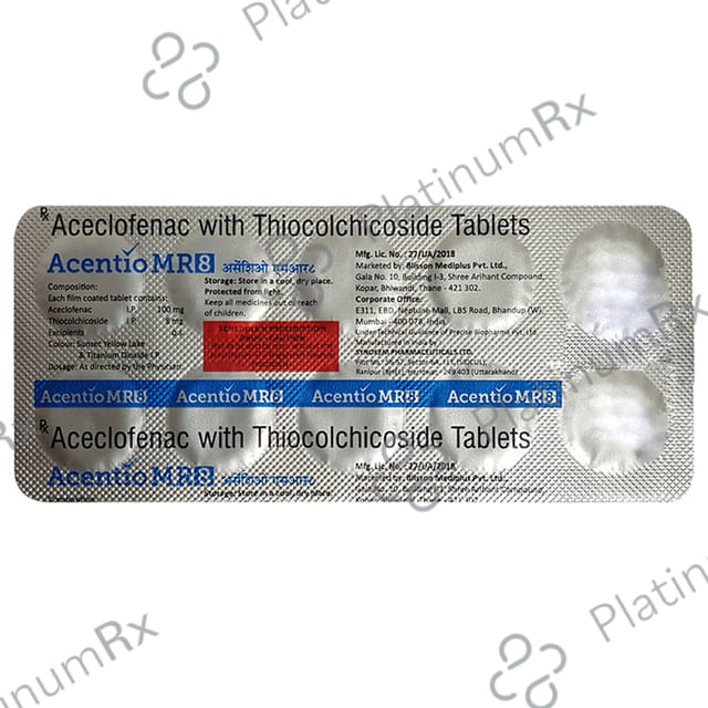 Acentio MR 8/100mg Tablet 10s