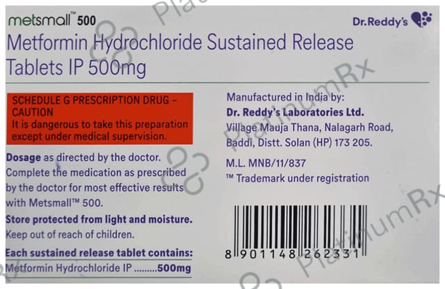 Metsmall 500mg Tablet SR 30s