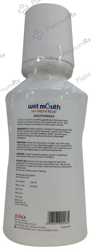Wet PeppermintMouth Mouth Wash 200ml