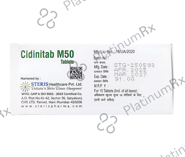 Cidinitab M 50/10mg Tablet SR 10s