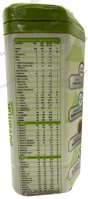 Advantac Diabetic Advanced Diabetic Nutrition Powder Vanilla 400gm