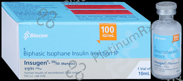 Insugen Injection 50/50 (100 IU/ml) (1*10ml Vial)