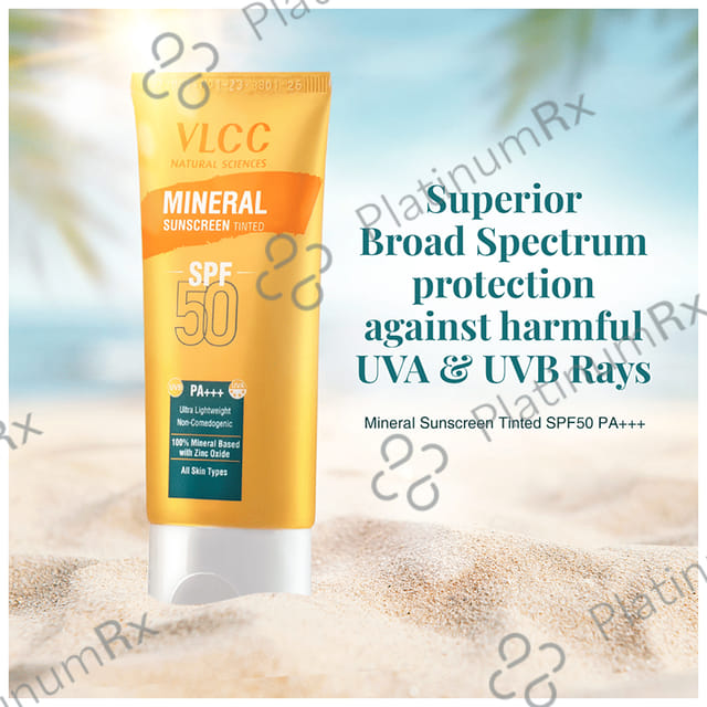 VLCC Mineral Sunscreen SPF 50 PA+++ Cream Tinted 50gm