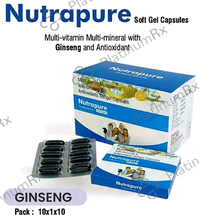 Nutrapure Multivitamin, Multimineral with Ginseng & Antioxidants Softgel Capsule (10 Each) 10 Strip