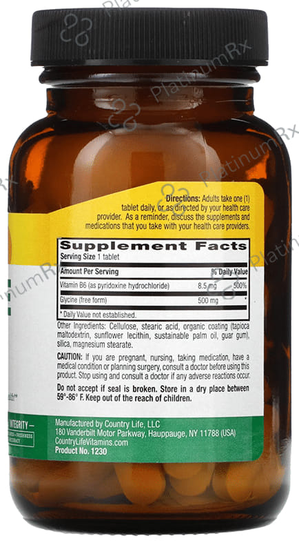 Country Life Glycine 500mg Tablet