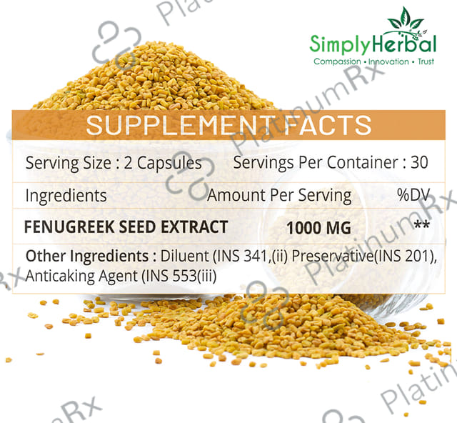 Simply Herbal Fenugreek Extract Vegetarian Capsules
