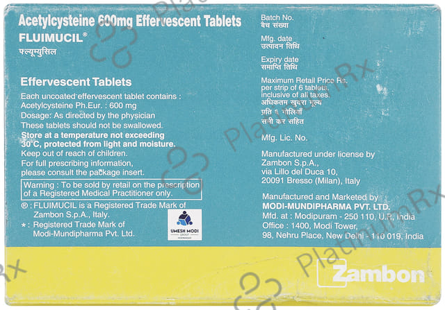 Fluimucil 600mg Effervescent Tablet 6s