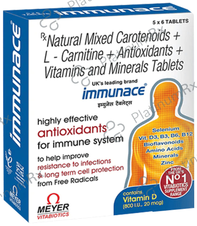 Immunace with Carotenoids + Vitamin D for Antioxidant and Immune Support - Tablet