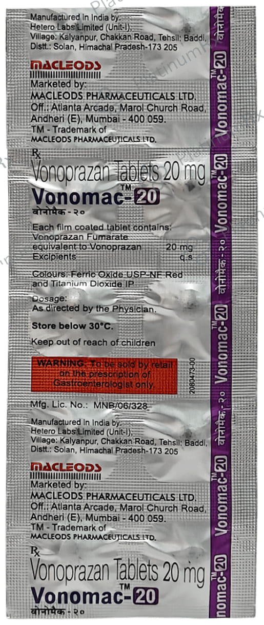 Vonomac 20mg Tablet 10s