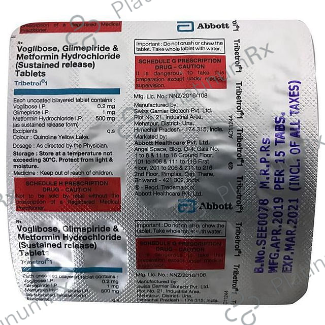 Tribetrol 1/500/0.2mg Tablet SR 15s