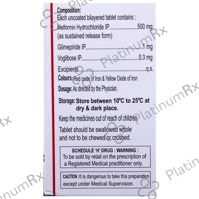 Glimisave MV 1.3/500mg Tablet SR 10s