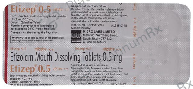 Etizep 0.5 Tablet MD