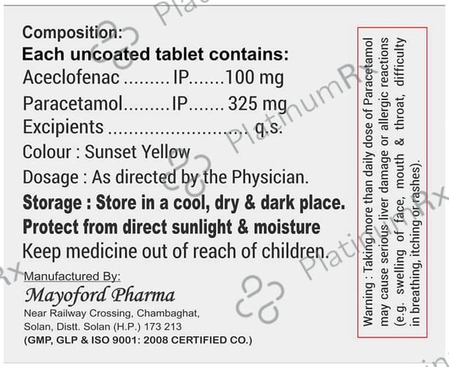 Recidop 100/325mg P Tablet 10s