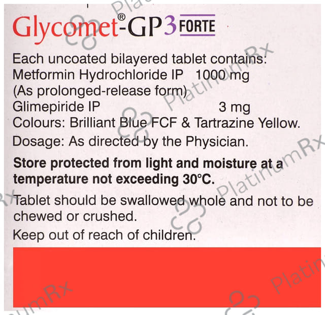 Glycomet GP 3/1000mg Forte Tablet PR 10s