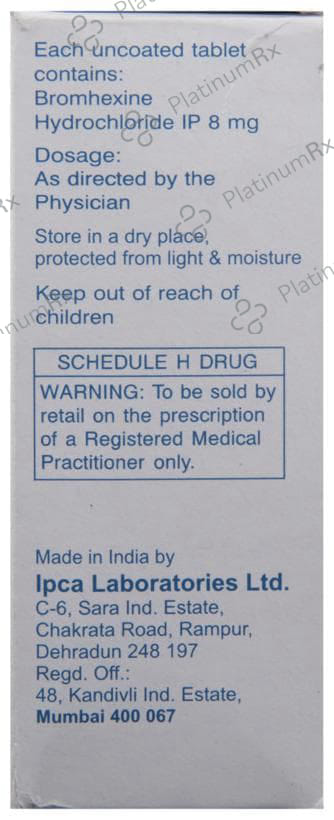 Bromhexine Hydrochloride 8mg Tablet 10s