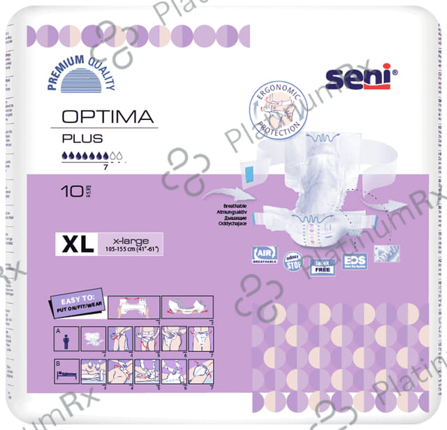 Seni Optima Plus Adult Diaper with Hip Bands XL