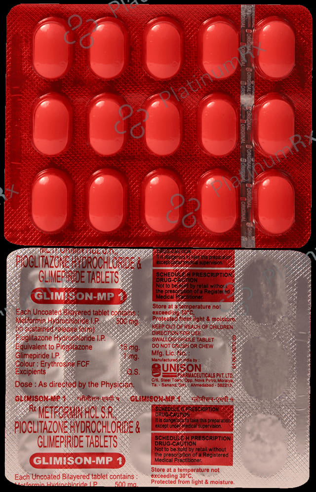 Glimison MP 1/500/15mg Tablet SR 15s