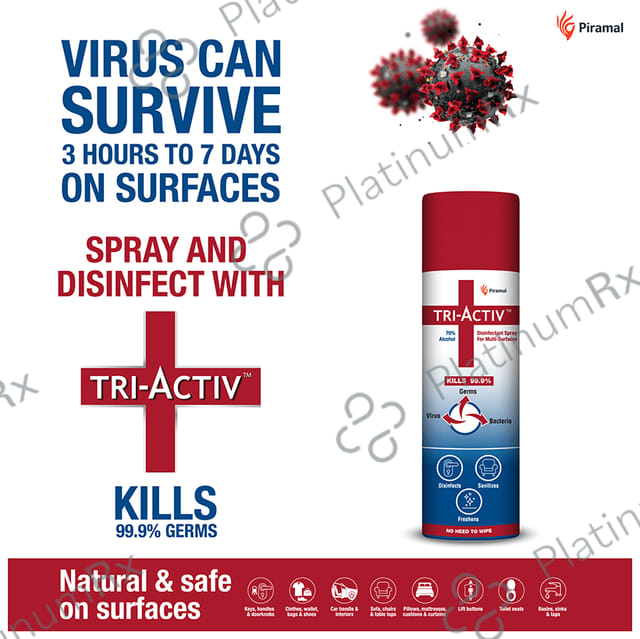 Tri-Activ 70% Alcohol Disinfectant Spray for Multi-Surfaces 500 ml