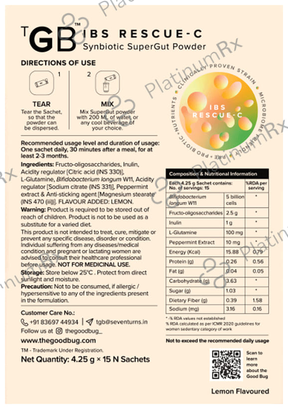The Good Bug IBS Rescue Powder (5gm Each)