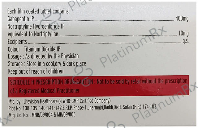 Gabazeal NT 400mg/10mg Tablet