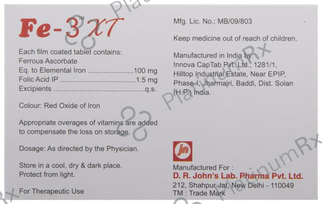 FE 3 XT 100/1.5mg Tablet 10s