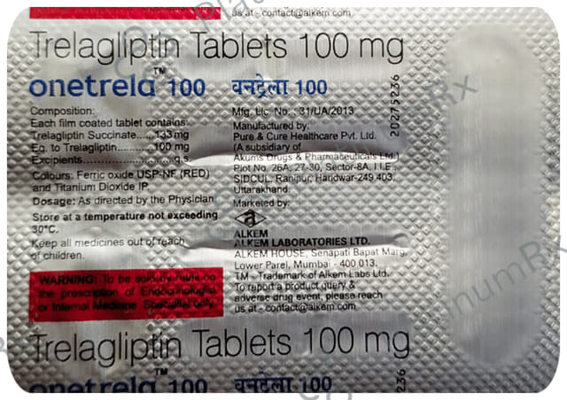 Onetrela 100mg Tablet 4s