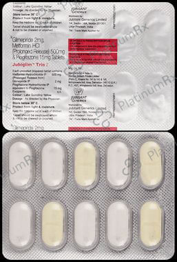 Jubiglim Trio 2 2/500/15mg Tablet PR 10s