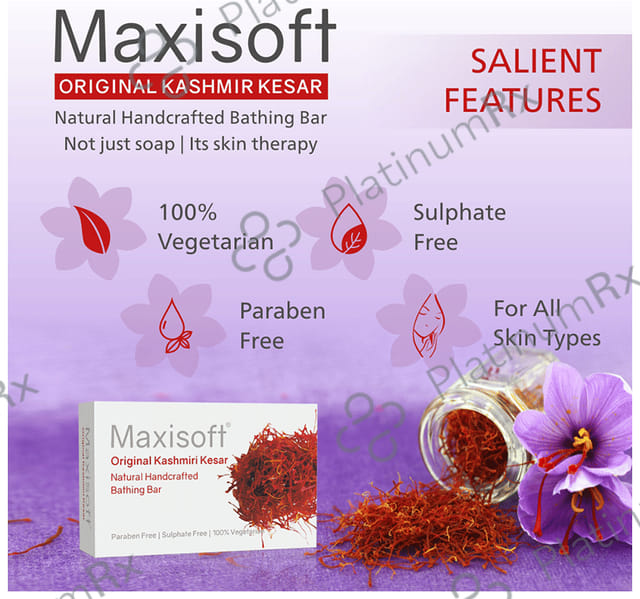 Maxisoft Original Kashmiri Kesar Bathing Bar (75gm Each) 6 units