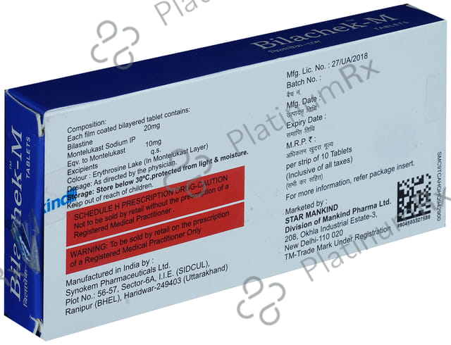 Bilachek M 20/10mg Tablet 10s