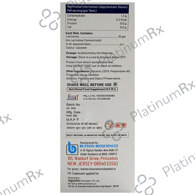 But-Ease Oral Solution Sugar Free