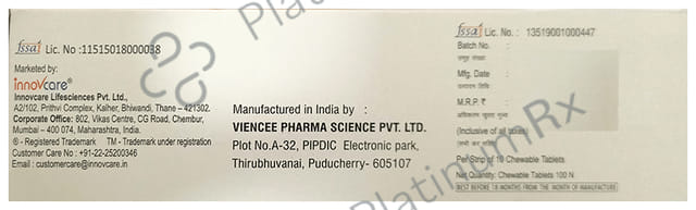 Innovcare's CDZ Chewable Tablet Delicious Orange 10s