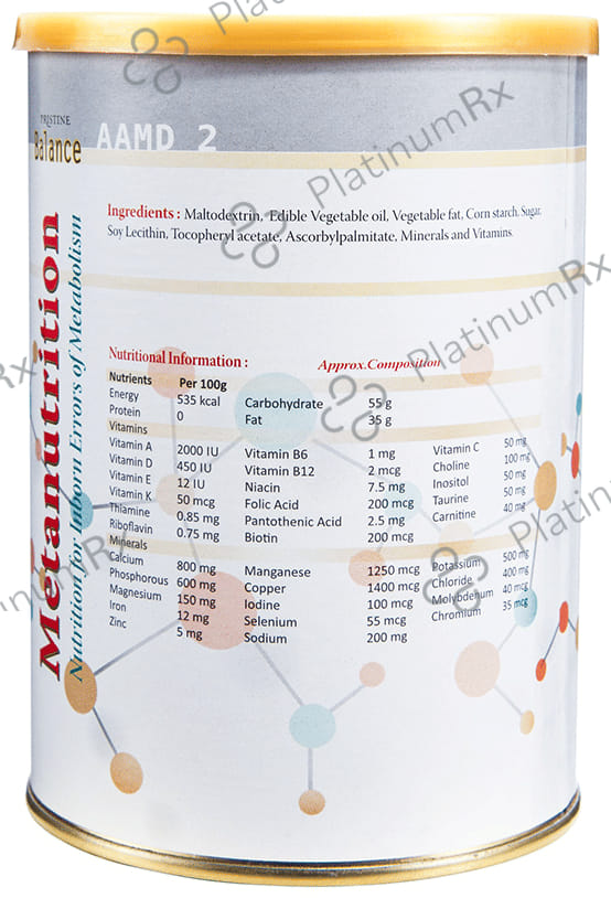 Pristine Balance Metanutrition AAMD 2 Powder (3 Years & Above) for Metabolism - Flavour Vanilla