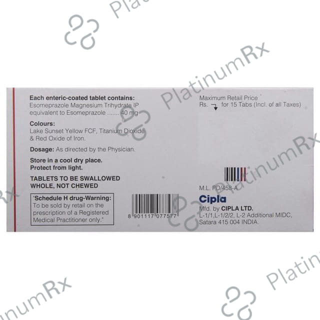 Esomac 40mg Tablet 10s