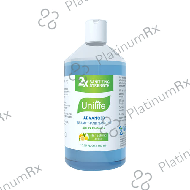Unilife Advanced Instant Liquid Hand Sanitizer Refreshing Lemon 500 Sanitizer